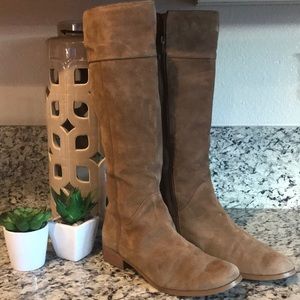 Loft faux suede tan riding boot